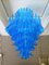 Runder Mid-Century Kronleuchter aus Blauem Murano Glas von Mazzega, 1970er 1