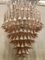 Mid-Century Round Light Pink and White Murano Glass Chandelier from Mazzega, 1970s 5