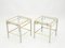 Tables Basses en Laiton et Acier par Guy Lefevre pour Maison Jansen, 1970s, Set de 2 1