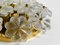 Brass and Crystal Glass Flower Ceiling Lamps from Ernst Palme, 1970s, Set of 2 5