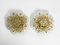 Brass and Crystal Glass Flower Ceiling Lamps from Ernst Palme, 1970s, Set of 2 1