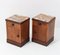 Walnut Art Deco Nightstands or Bedside Tables with Onyx Tops, 1930s, Set of 2 3