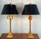 Large Italian Gilt Metal Table Lamps Decorated with Leaves, 1970s, Set of 2 3
