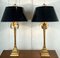 Large Italian Gilt Metal Table Lamps Decorated with Leaves, 1970s, Set of 2, Image 7