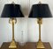 Large Italian Gilt Metal Table Lamps Decorated with Leaves, 1970s, Set of 2 1