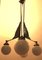 Grande Lampe à Suspension Art Déco avec 4 Abat-jours en Verre Opalin, France, 1930s 5