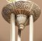Grande Lampe à Suspension Art Déco avec 4 Abat-jours en Verre Opalin, France, 1930s 10