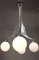 Grande Lampe à Suspension Art Déco avec 4 Abat-jours en Verre Opalin, France, 1930s 4