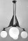Hohe Französische Art Deco Hängelampe mit 4 Schirmen aus Opalglas, 1930er 2