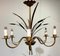 Golden Wrought Iron Ceiling Lamp, 1960s 3