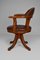 Vintage Chesterfield Style Wood and Leather Office Swivel Chair 4