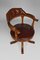 Vintage Chesterfield Style Wood and Leather Office Swivel Chair 9