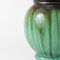 Antike Grün Glasierte Keramikvase von Faiencerie Thulin 7