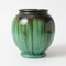 Vase Antique Vert en Céramique Émaillée de Faiencerie Thulin 2