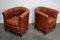 Vintage Dutch Cognac Colored Leather Club Chairs, Set of 2 4