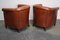 Vintage Dutch Cognac Colored Leather Club Chairs, Set of 2 6