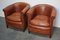 Vintage Dutch Cognac Colored Leather Club Chairs, Set of 2 3