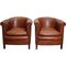 Vintage Dutch Cognac Colored Leather Club Chairs, Set of 2 1