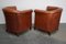 Vintage Dutch Cognac Colored Leather Club Chairs, Set of 2 8