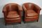 Vintage Dutch Cognac Colored Leather Club Chairs, Set of 2, Image 2