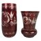 Egermann Ruby Red Glass Vases, Czechoslovakia, 1940s, Set of 2 1