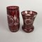 Egermann Ruby Red Glass Vases, Czechoslovakia, 1940s, Set of 2 2