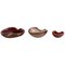 Italian Organically-Shaped Murano Bowls in Mouth Blown Art Glass, Set of 3, Image 1