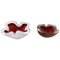 Bols en Murano Murano Rouge & Blanc, 1960s, Set de 2 1