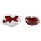 Italian Murano Bowls in Red & White Mouth Blown Art Glass, 1960s, Set of 2, Image 1