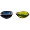 Blue and Green-Yellow Murano Glass Bowls, Set of 2 1