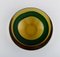 Murano Bowl in Mouth-Blown Amber and Green-Yellow Art Glass, 1960s 3