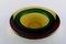 Cuenco de cristal de Murano soplado en ámbar y verde-amarillo, años 60, Imagen 4