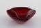 Murano Bowls in Dark Red Mouth Blown Art Glass with Inlaid Bubbles, Set of 2 6