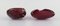 Murano Bowls in Dark Red Mouth Blown Art Glass with Inlaid Bubbles, Set of 2 2