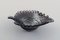 Leaf-Shaped Murano Bowl in Black and Silver Colored Mouth-Blown Art Glass, Image 2