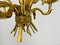 Lámpara colgante en forma de gavilla de trigo dorada de Hans Kögl, Alemania, años 70, Imagen 9