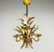 Lámpara colgante en forma de gavilla de trigo dorada de Hans Kögl, Alemania, años 70, Imagen 12