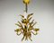 Lámpara colgante en forma de gavilla de trigo dorada de Hans Kögl, Alemania, años 70, Imagen 13