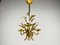 Lámpara colgante en forma de gavilla de trigo dorada de Hans Kögl, Alemania, años 70, Imagen 11