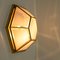 White Hexagonal Glass Brass Flush Mounts / Wall Lights by Limburg, Set of 3 5