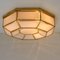 White Hexagonal Glass Brass Flush Mounts / Wall Lights by Limburg, Set of 3, Image 8