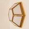 White Hexagonal Glass Brass Flush Mounts / Wall Lights by Limburg, Set of 3 4