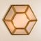 White Hexagonal Glass Brass Flush Mounts / Wall Lights by Limburg, Set of 3 11