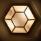 White Hexagonal Glass Brass Flush Mounts / Wall Lights by Limburg, Set of 3 13