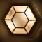 White Hexagonal Glass Brass Flush Mounts / Wall Lights by Limburg, Set of 3, Image 13