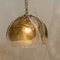 Pendant Light in Amber Glass and Brass from Kalmar, 1970s 3