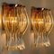 Venini Style Murano Glass and Gilt Brass Sconces, Italy, Set of 2 3