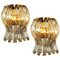Venini Style Murano Glass and Gilt Brass Sconces, Italy, Set of 2 1