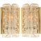 Structured Ice Glass and Brass Wall Sconces from Doria, 1960, Set of 2 1