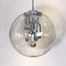 Large Hand Blown Bubble Glass Pendant Lights from Doria, 1970s, Set of 2 6